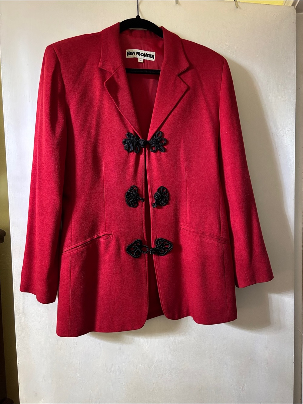 New Frontier Red Blazer with Black Frog Closures